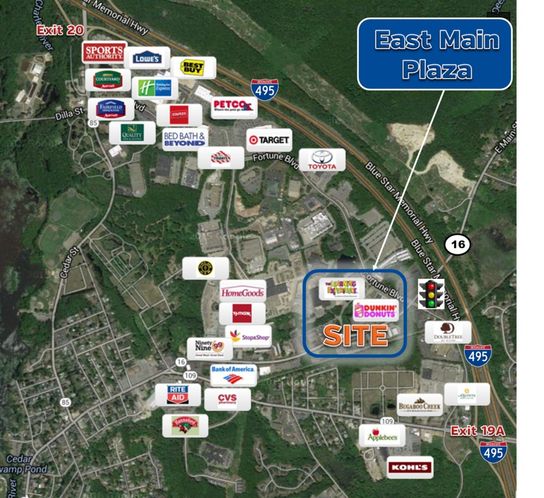 Retail For Lease: 350 E Main St, Milford, MA 01757